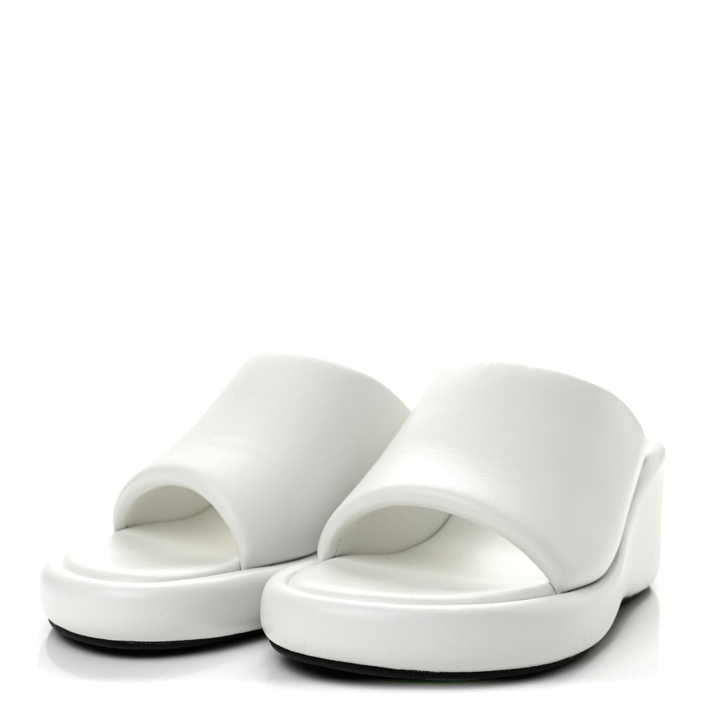 Balenciaga Smooth Nappa Logo Rise 7.6cm Women's Wedge Sandals White