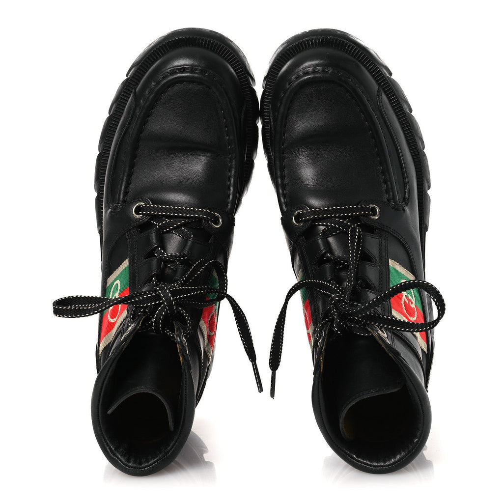 Gucci Calfskin Web Women's Interlocking G Boots 38 Black