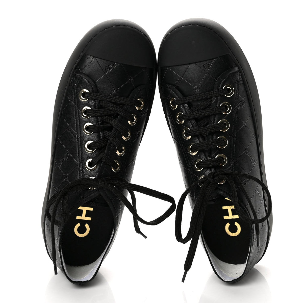Chanel Lambskin Printed Logo Women's Shoes