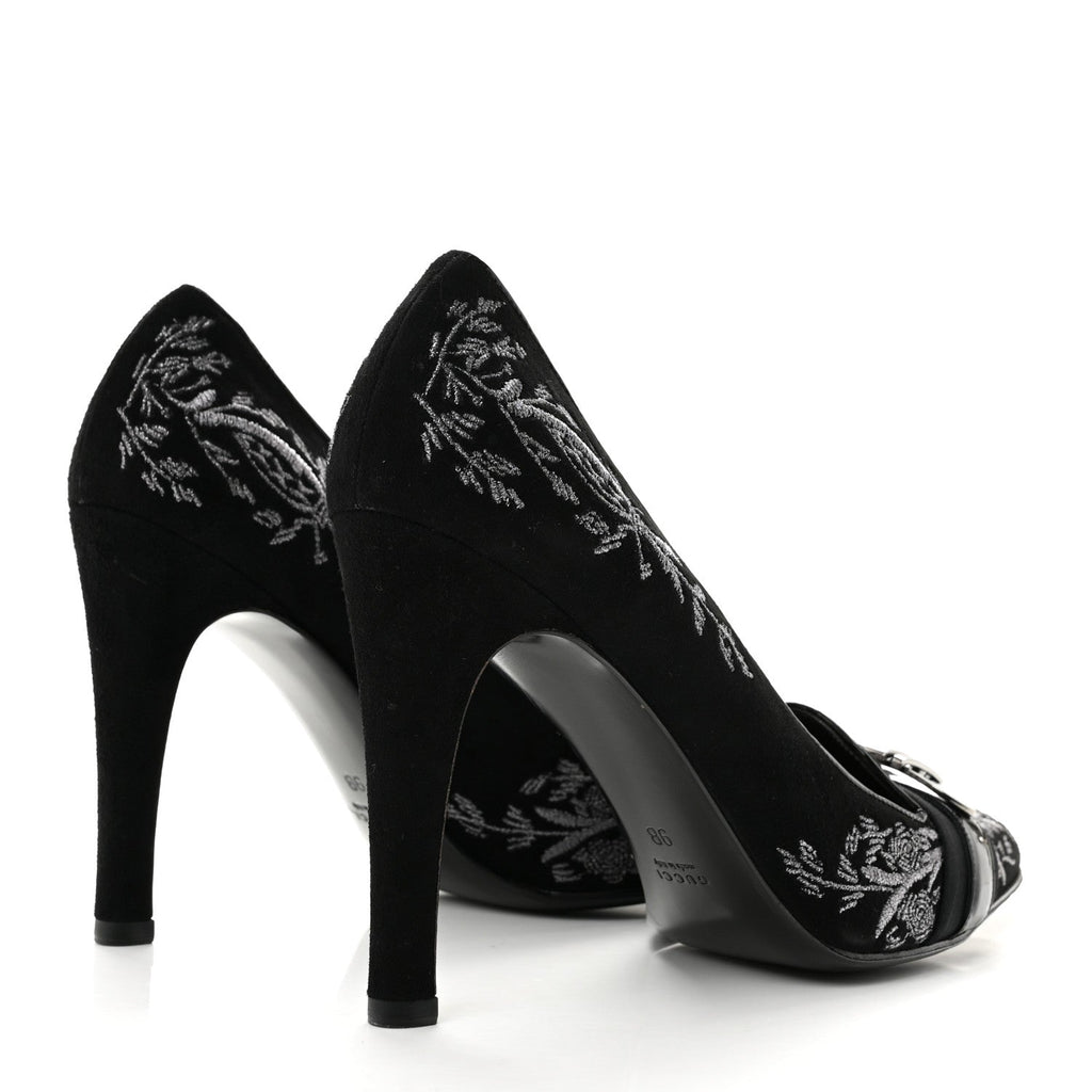 Gucci Suede Brocade Women's Pumps 9 Black