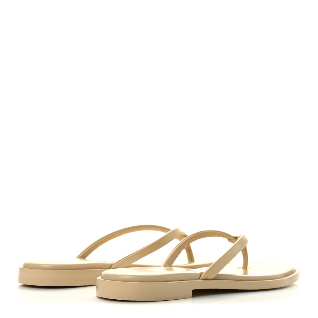 Chanel Goatskin CC Times Square Women's Thong Sandals Beige