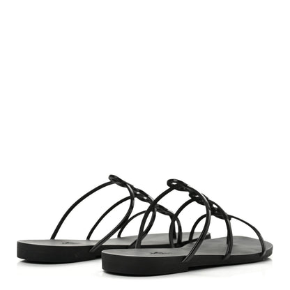 Hermes Rubber Women's Mykonos Sandals 40 Black