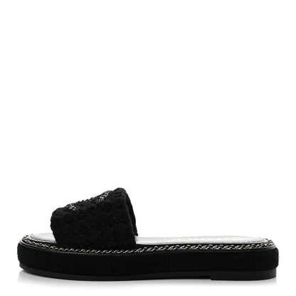 Chanel Wool Alpaca Chain CC Women's Shoes