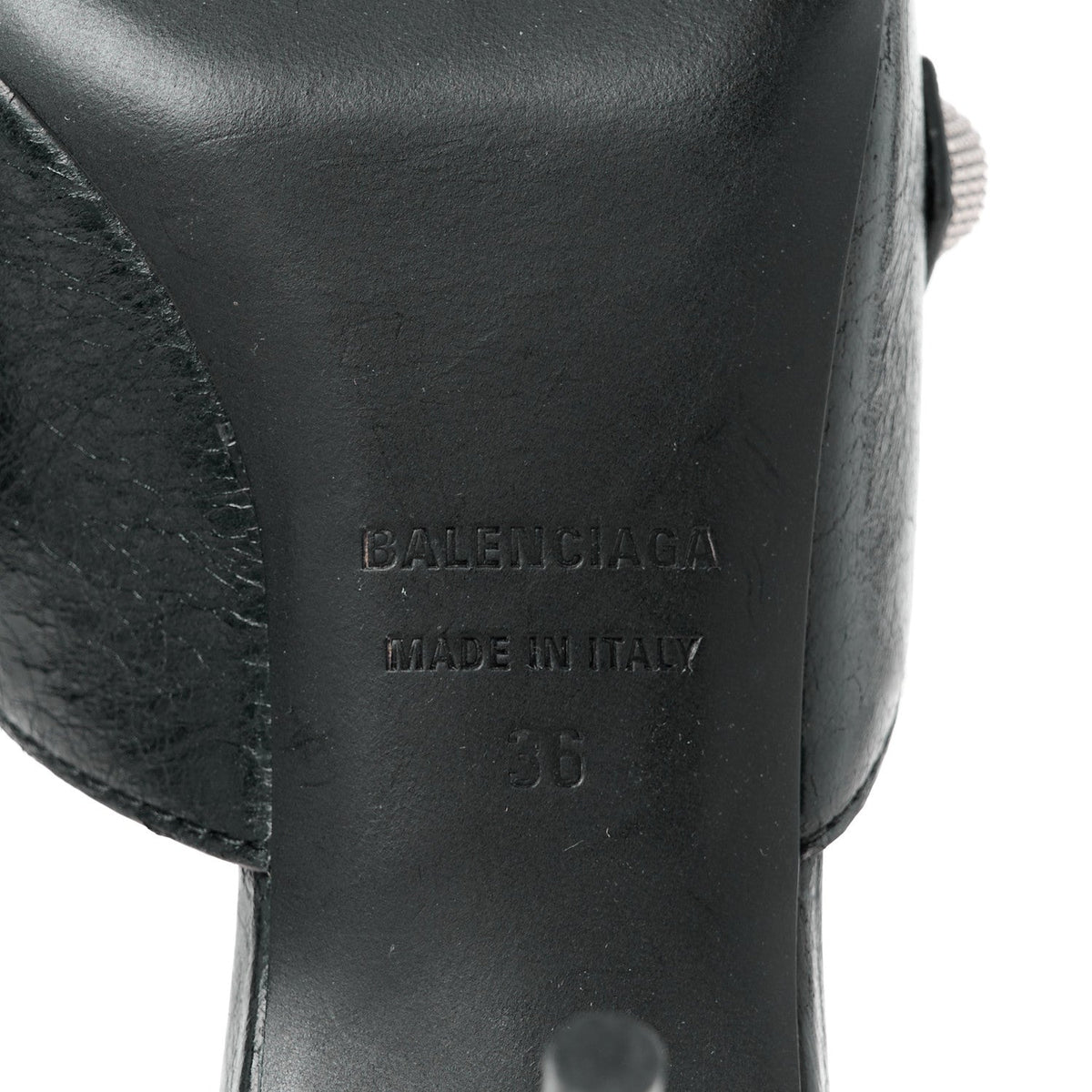 Balenciaga Lambskin Women's Arena Cagole 70mm Mules 36 Black