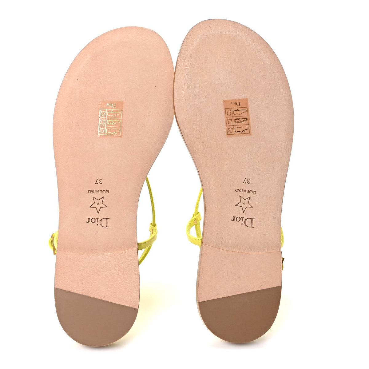 Christian Dior Calfskin Women's C'est Dior Sandals 37 Yellow