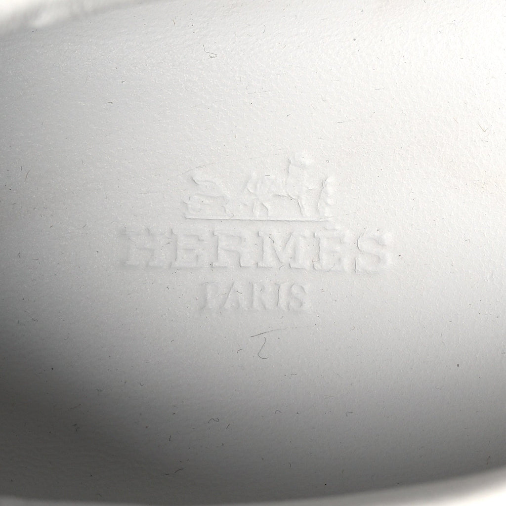 Hermes Canvas Calfskin Men's Trail Sneakers 41.5 Prunoir White