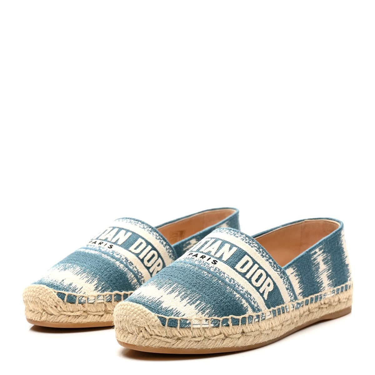 Christian Dior Cotton Women's Granville Espadrilles 37.5 Deep Ocean