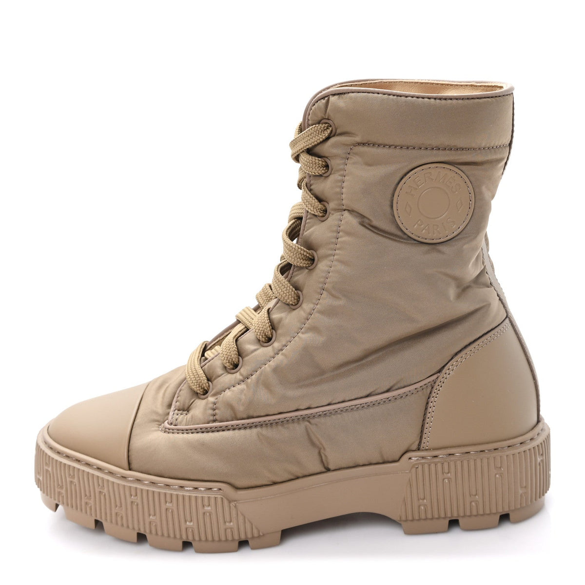 Hermes Calfskin Parachute Women's Fresh Ankle Boots 37.5 Beige Sable
