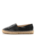 Chanel Lambskin Women's CC Espadrilles 38 Black
