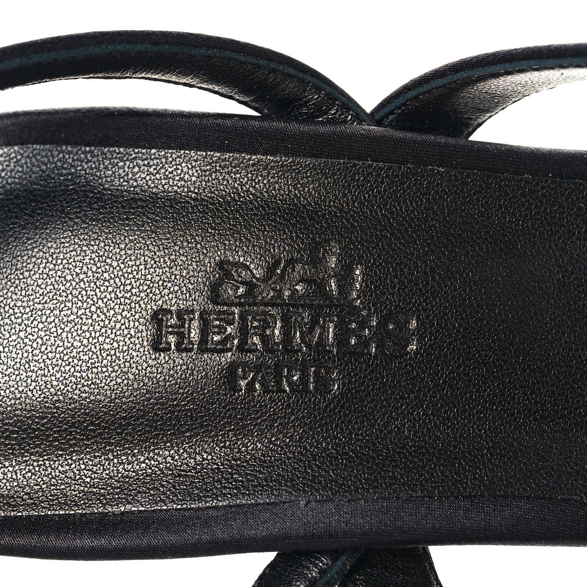 Hermes Satin Women's Glamour 95 Sandals 36.5 Black