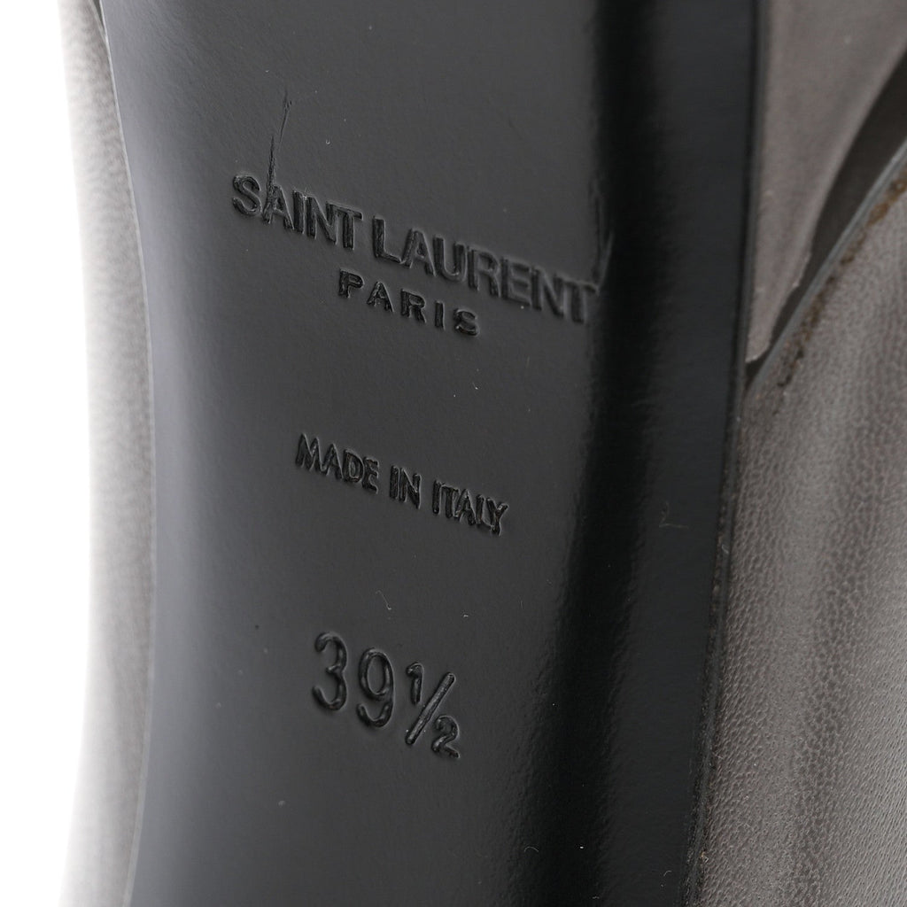 Saint Laurent Calfskin Cap Toe Janis 105 Platform Pumps 39.5 Grey