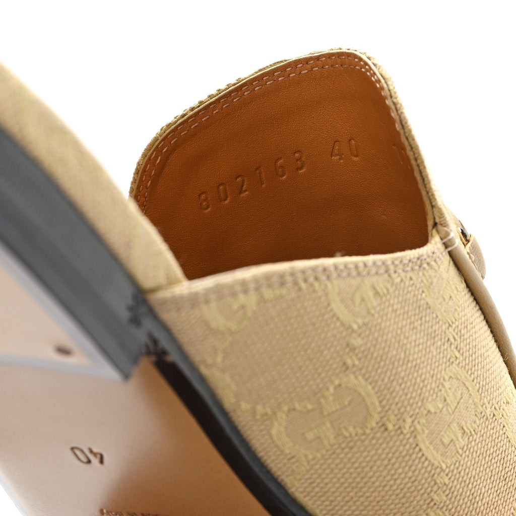 Gucci Canvas Women's GG Monogram Princetown Slippers 40 Egypt Salt