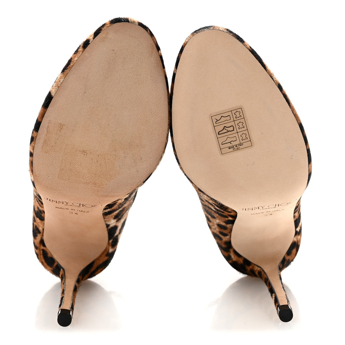 Jimmy Choo Pony Hair Women's Leopard Helena Pumps 34 Natural