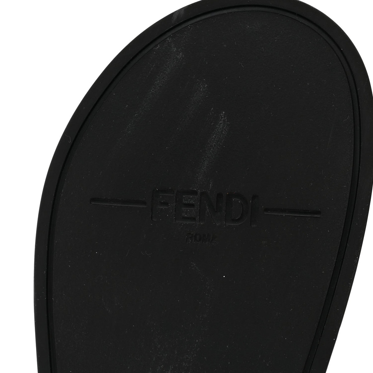 Fendi Fabric Jacquard Nappa FF Women's Feel Buckled Slide Sandals 37 Tobacco Black