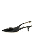 Gucci Patent Calfskin Women's Signoria 35mm Slingback Pumps 37.5 Black