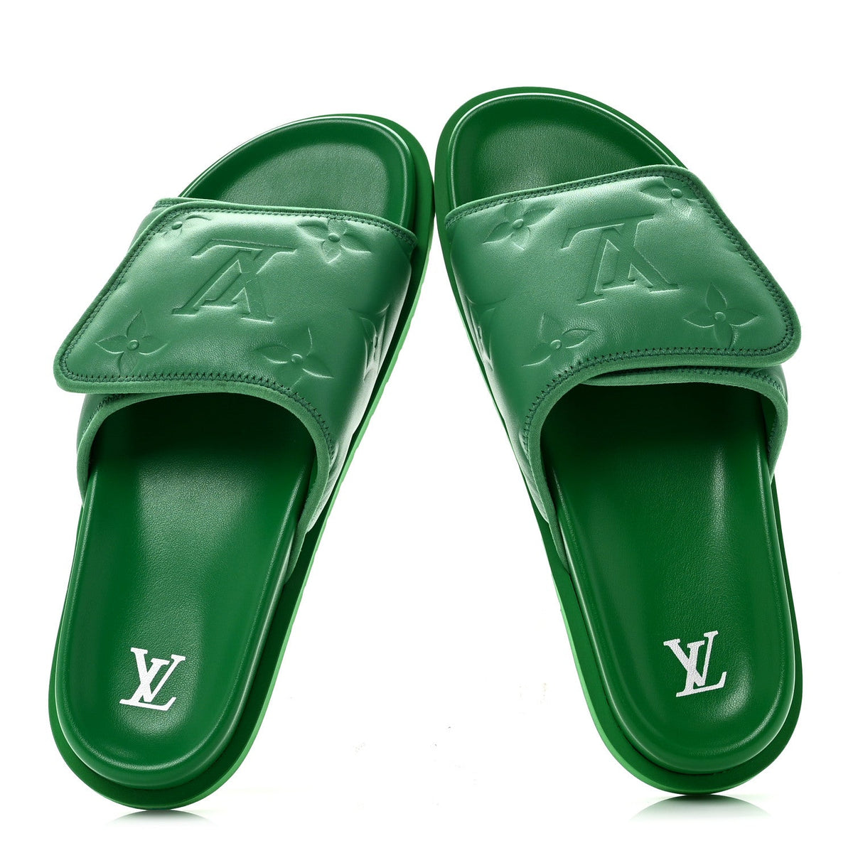 Louis Vuitton Technical Fabric Women's Pool Pillow Comfort Mules 41 Green