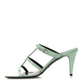 Gucci Calfskin Women's Regent Horsebit Mid Heel Sandals 38.5 Pacific Green