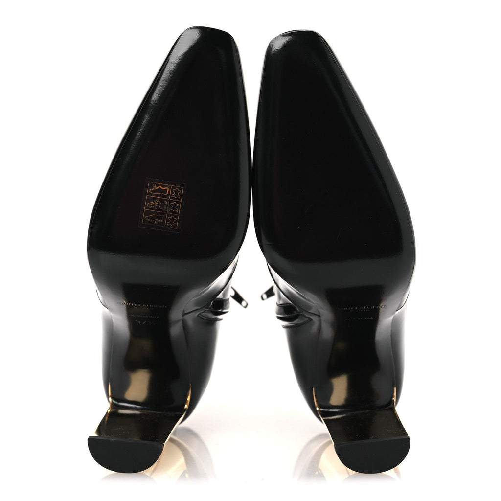 Saint Laurent Vitello Marilyn Women's Auteuil 105 Boots 37.5 Black