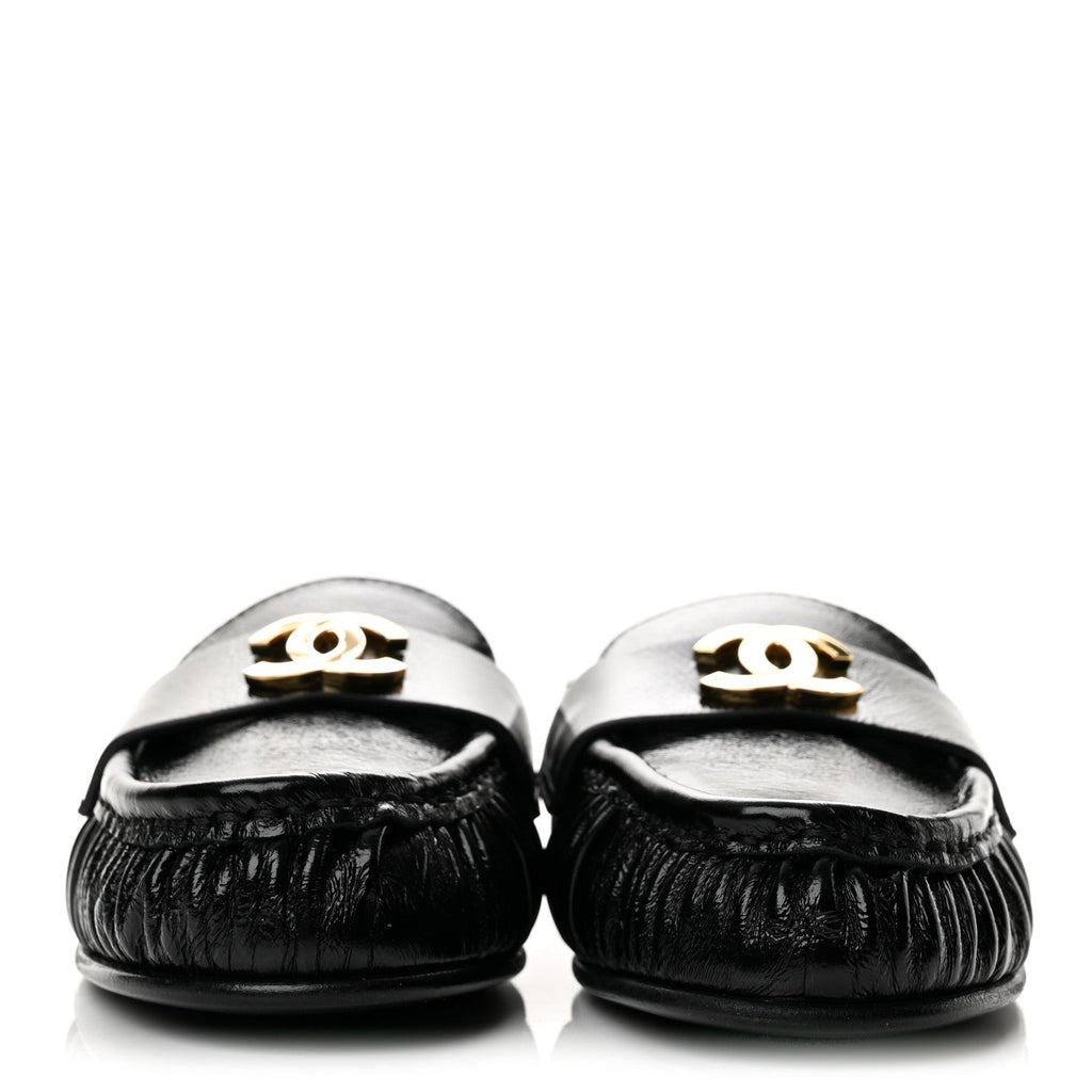 Chanel Shiny Crumpled Lambskin CC Women's Shoes