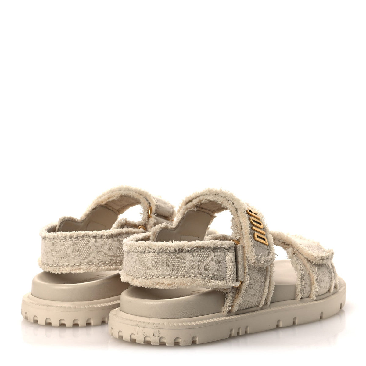 Christian Dior Cotton Women's Dioract 10mm Sandals 36 Natural