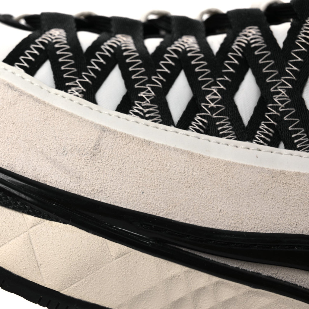 Chanel Fabric Suede Calfskin Women's CC Sneakers 39.5 White Black