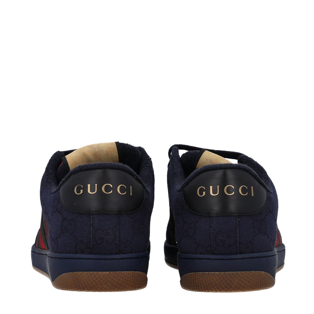 Gucci Canvas GG Web Men's Screener Sneakers 8 Burgundy Navy