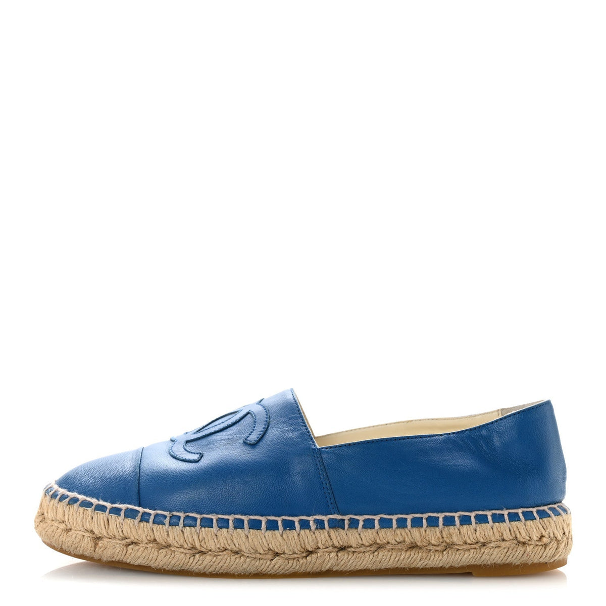 Chanel Lambskin Women's CC Espadrilles 37 Blue