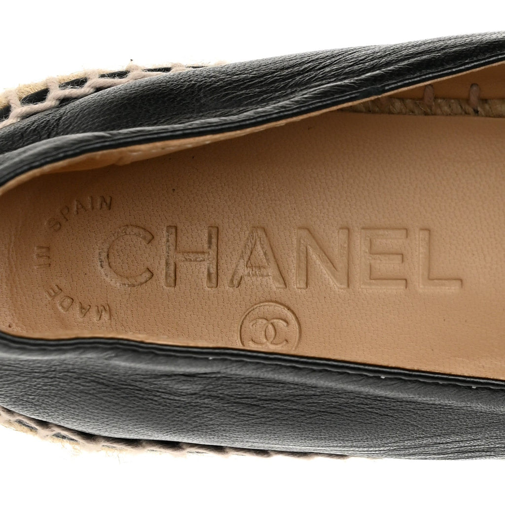 Chanel Lambskin Women's CC Espadrilles 36 Black