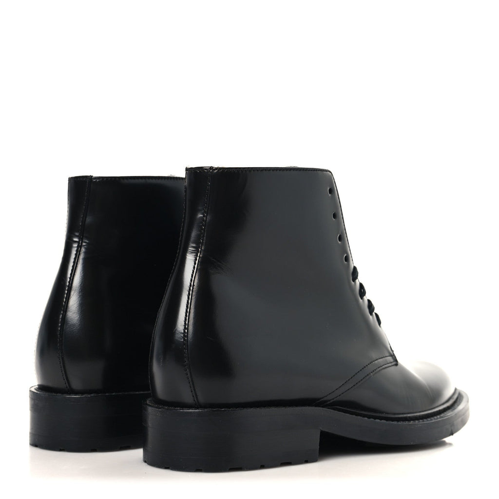 Saint Laurent Calfskin Women's Army Combat Boots 36 Black