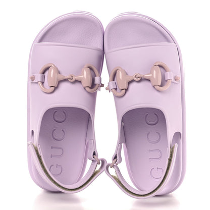 Gucci Rubber Women's Horsebit Touch Strapped Sandals 36 Talc Pink