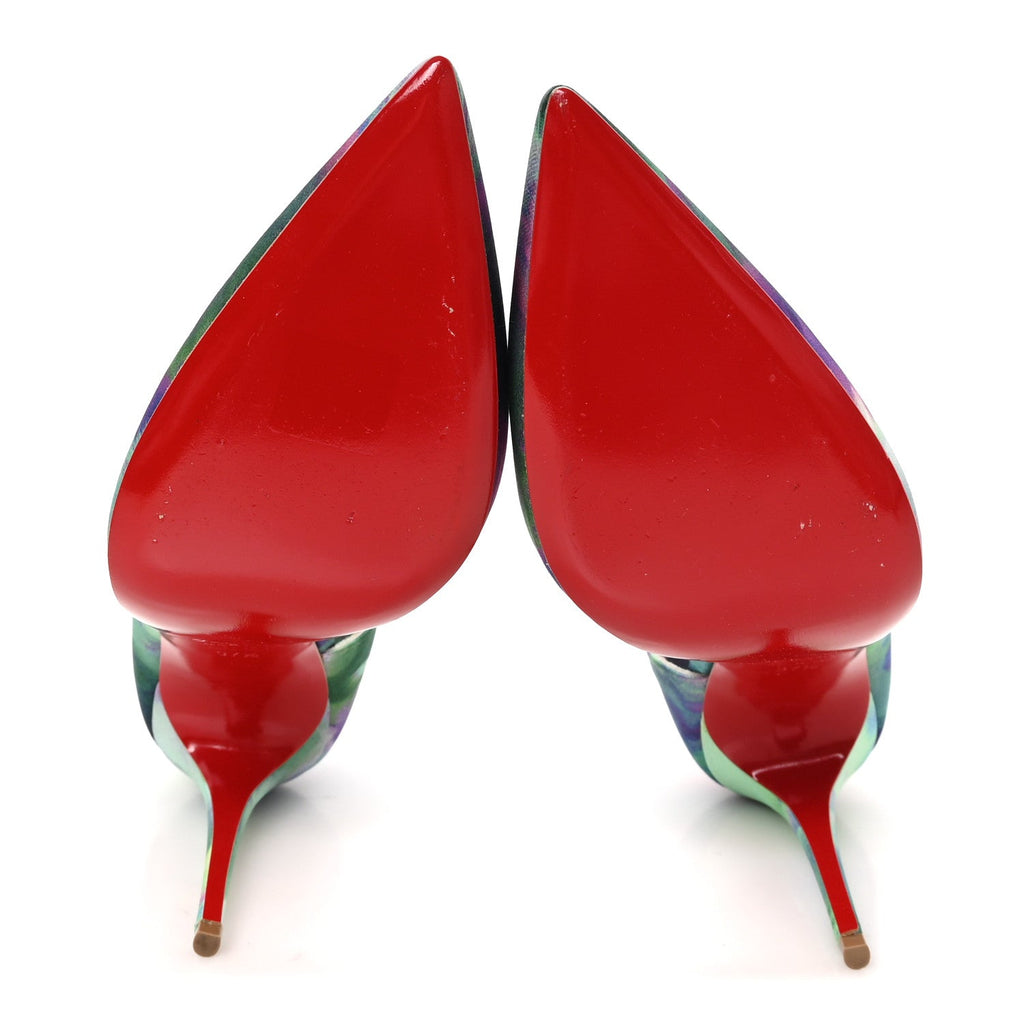 Christian Louboutin Satin Women's Melancholia Iriza 100 Pumps 37.5 Multicolor