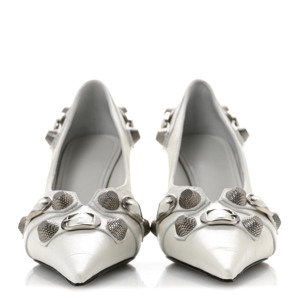 Balenciaga Agneau Women's Arena Cagole 90mm Pumps 38 White