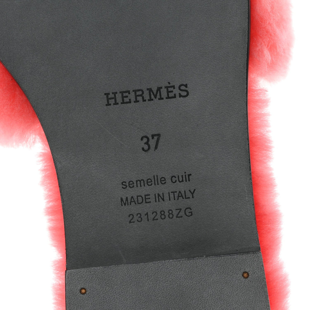 Hermes Woolskin Women's Oran Sandals 37 Rose Du Desert