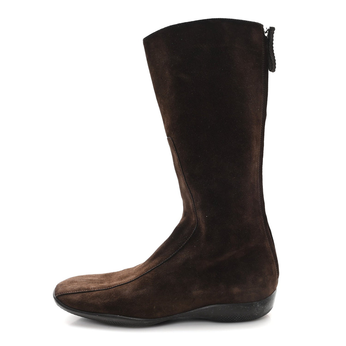 Prada Suede Women's Pointed Toe Boots 36.5 Brown