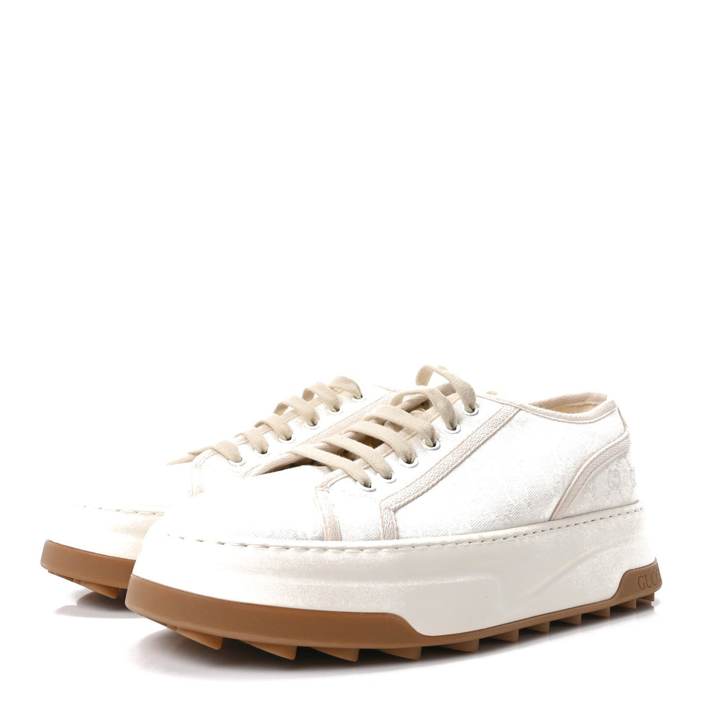 Gucci Monogram Canvas Men's 1977 Tennis 52mm Sneakers 11 Great White Mystic White