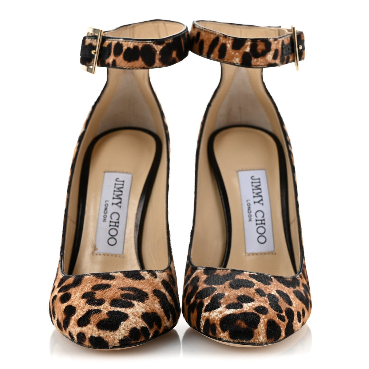 Jimmy Choo Pony Hair Women's Leopard Helena Pumps 34 Natural