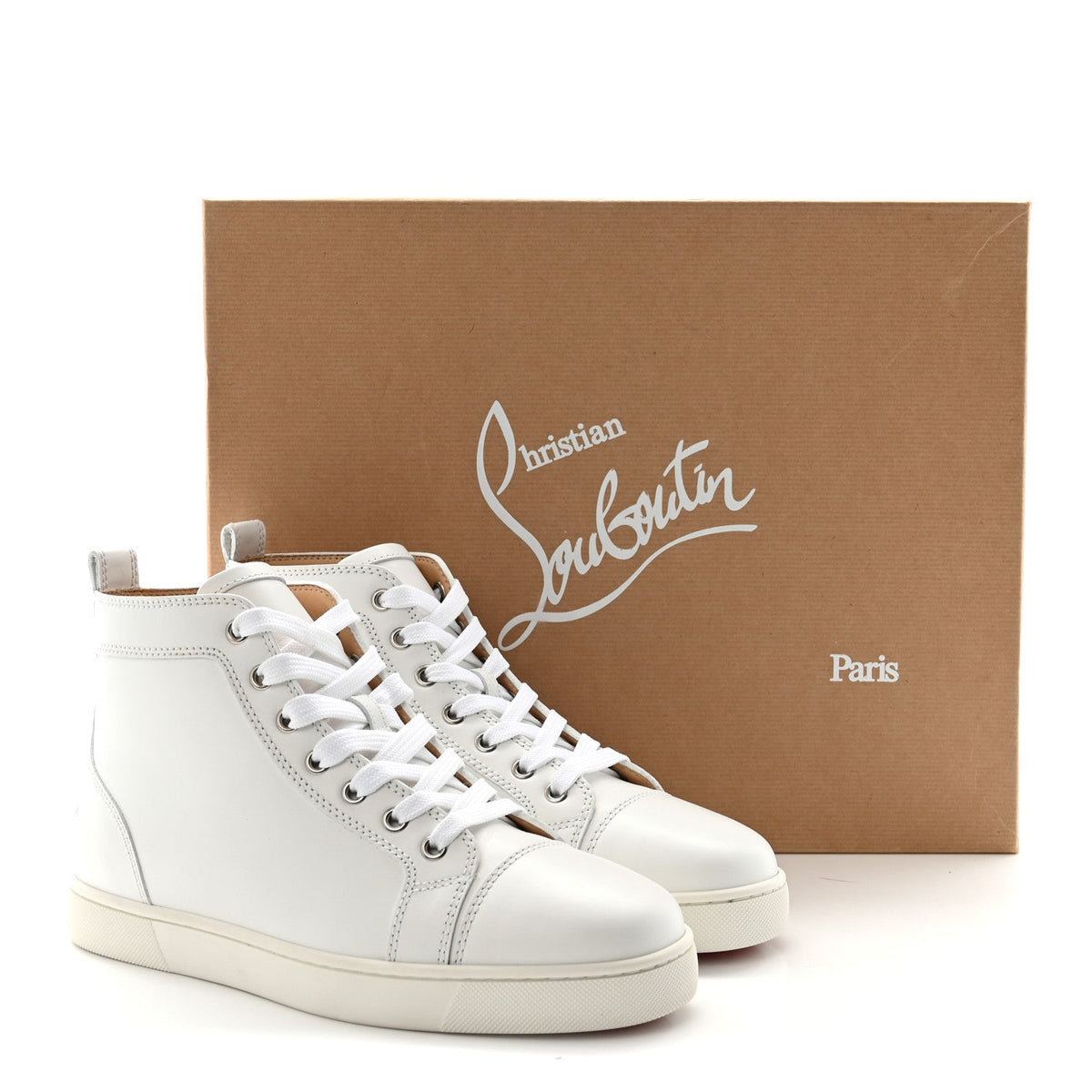 Christian Louboutin Calfskin Men's Louis Flat Sneakers 39 White