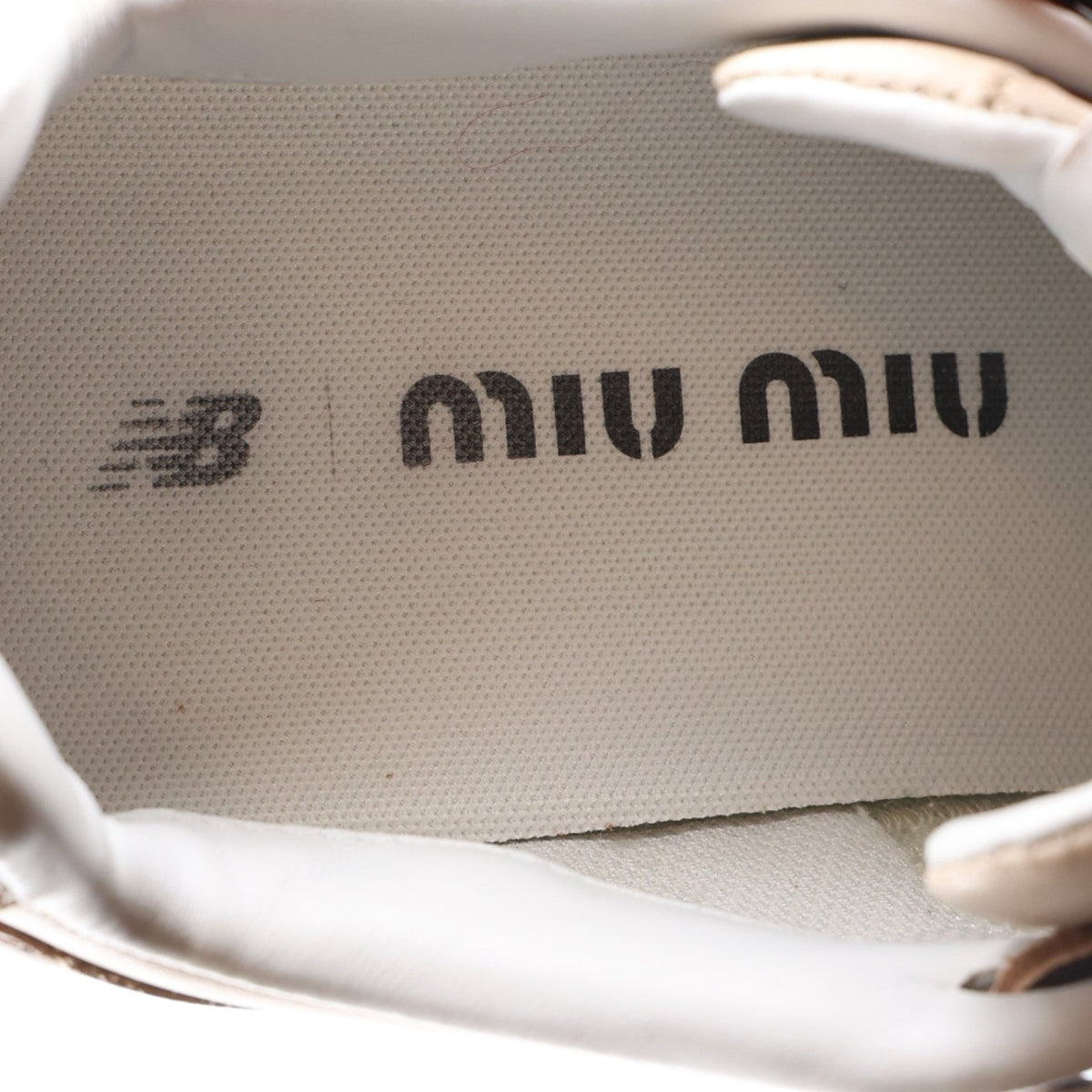 Miu Miu x New Balance Calfskin Women's 530 SL Sneakers 37 Cinnamon Travertine Gray