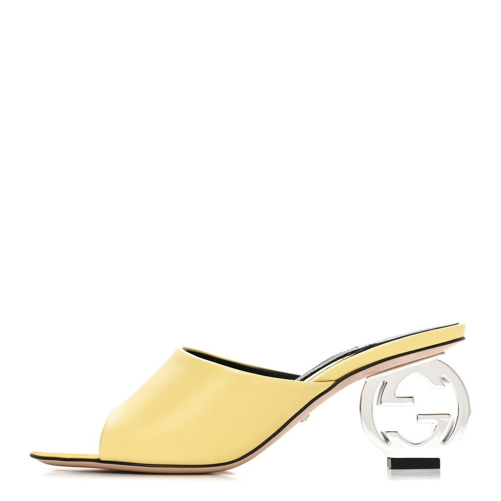 Gucci Kidskin Women's Interlocking G Sandals 36.5 Banana