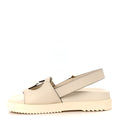 Gucci Softy Calfskin Women's Interlocking G Slingback Sandals 35.5 Mystic White
