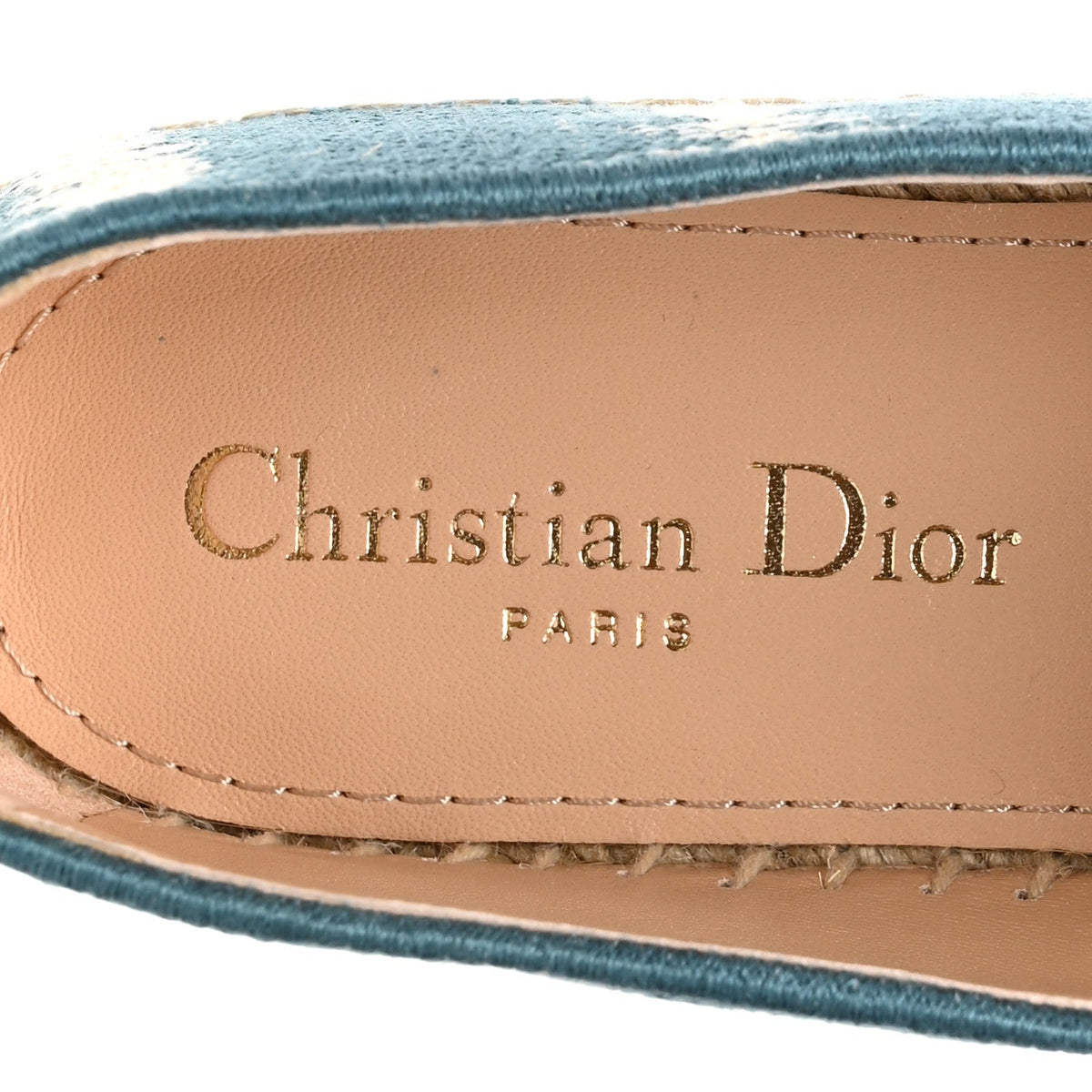 Christian Dior Cotton Women's Granville Espadrilles 37.5 Deep Ocean