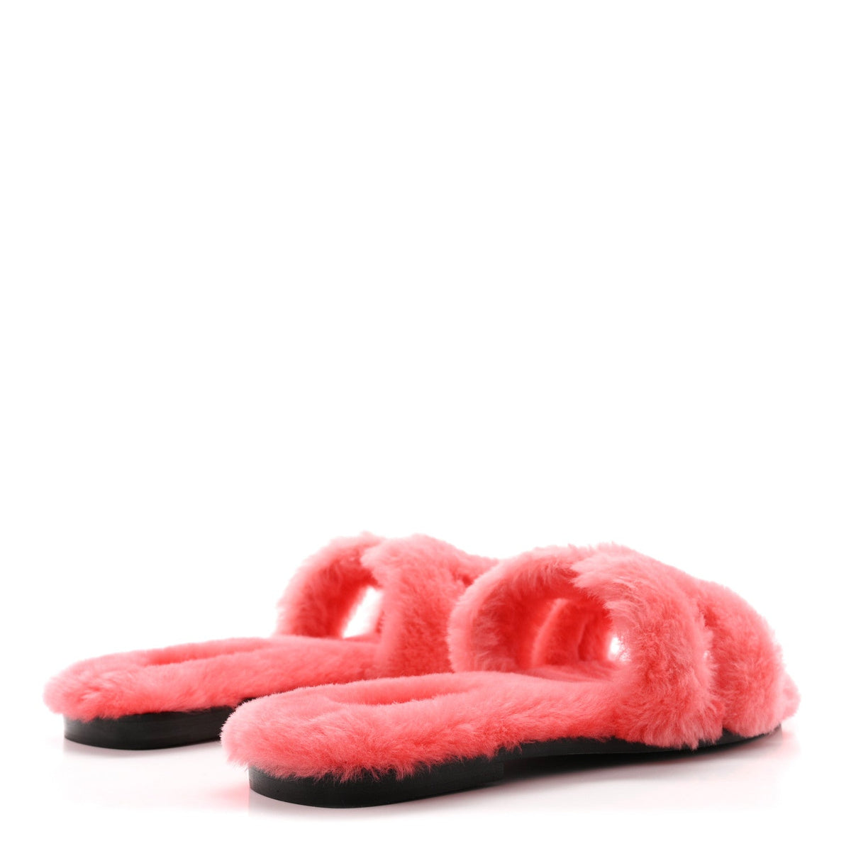 Hermes Woolskin Women's Oran Sandals 37 Rose Du Desert