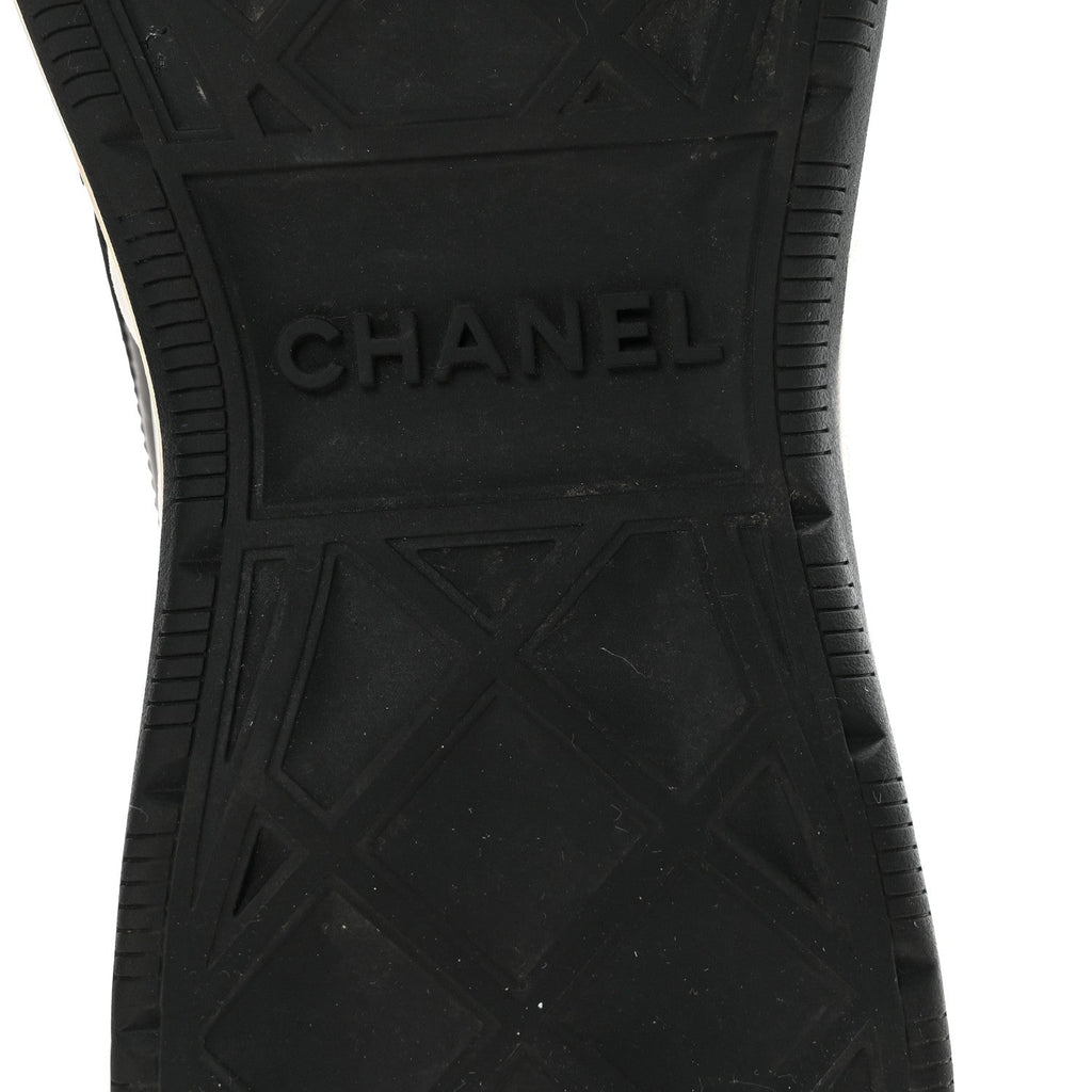 Chanel Velvet Calfskin Mixed Fibers Men's CC Sneakers 41 Black