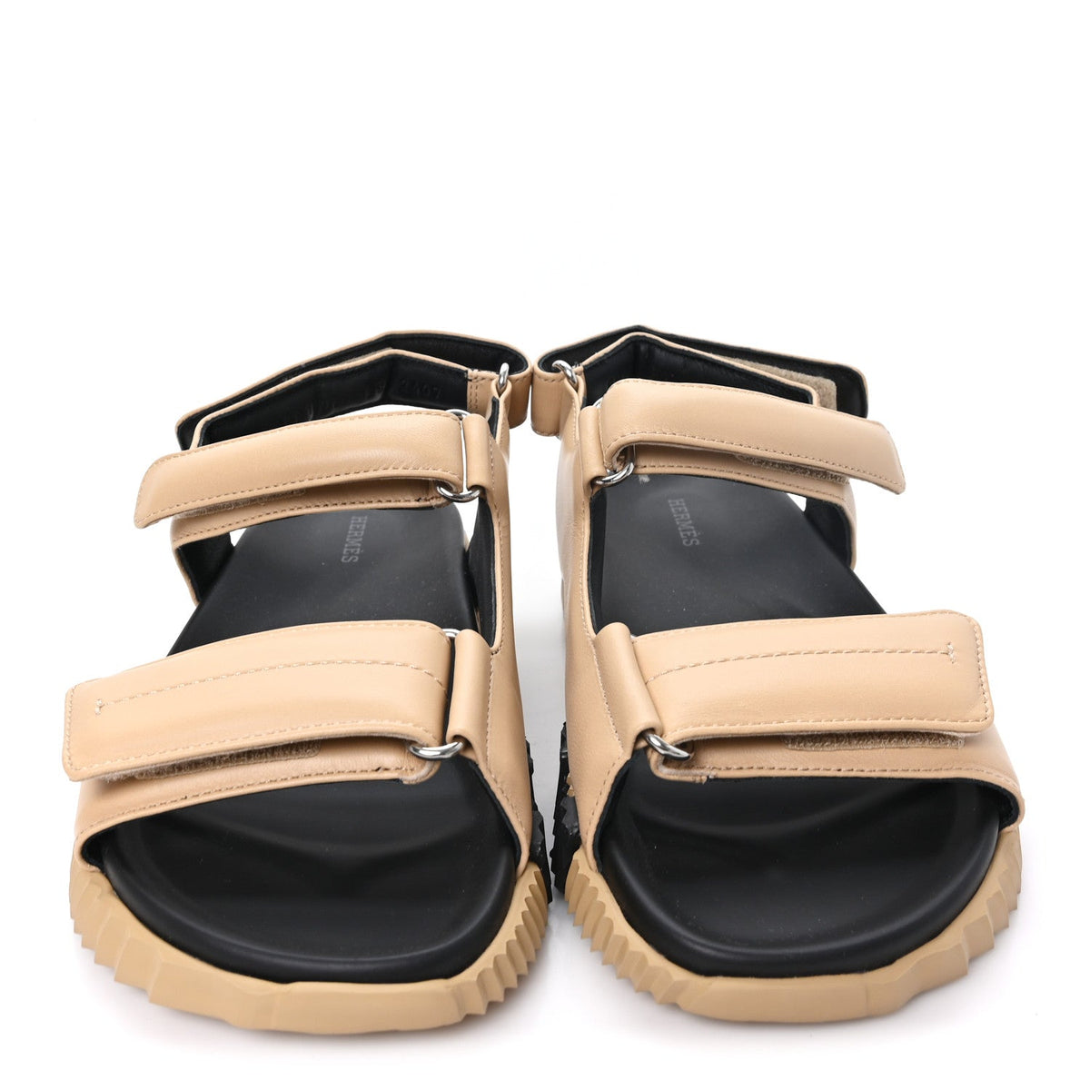 Hermes Lambskin Women's Junior Sandals 38 Beige Albinos