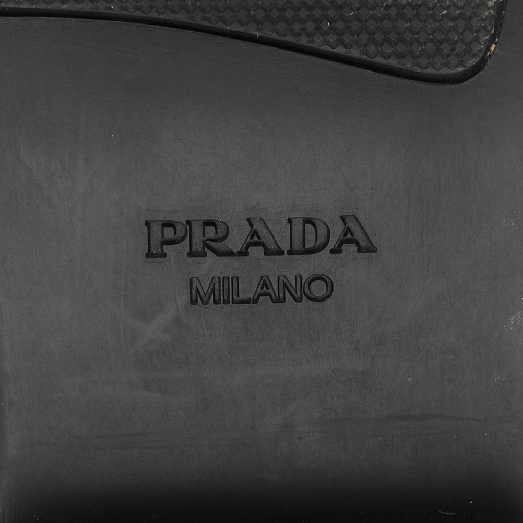 Prada Spazzolato Calfskin Women's Derby Platform Loafers 37 Black