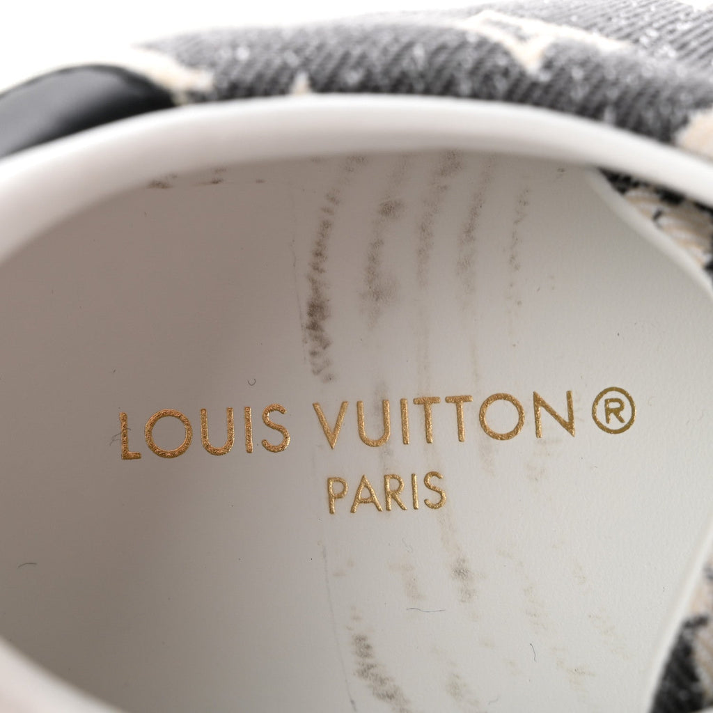 Louis Vuitton Denim Monogram Women's Time Out Sneakers 38 Dark Blue