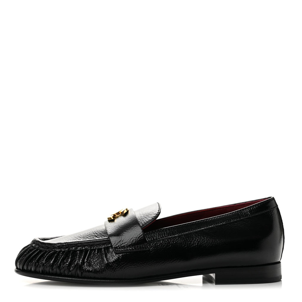 Chanel Crumpled Shiny Lambskin CC Women's Loafers