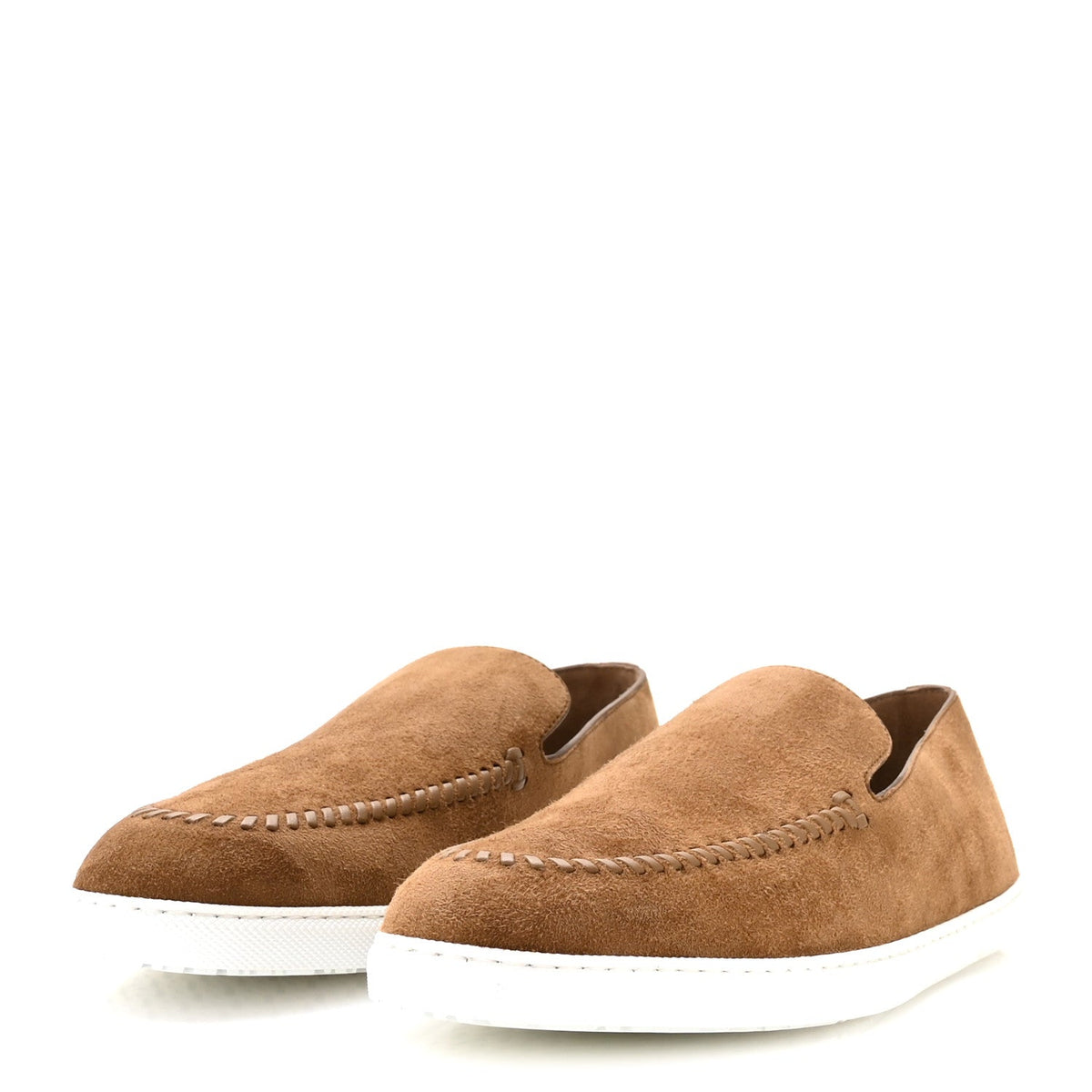 Hermes Suede Goatskin Men's Julian Loafers 42 Brun Frume