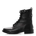 Valentino Garavani Calfskin Women's Rockstud Combat Ankle Boots 37 Black