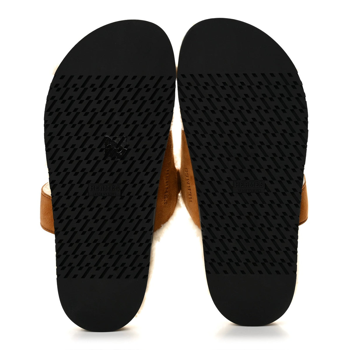 Hermes Chypre Suede Goatskin Woolskin Women's Sandals
